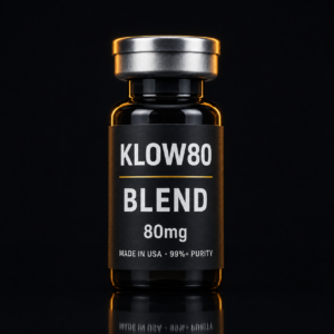 Klow80 Blend research peptide vial, 80mg, 99%+ purity, made in USA